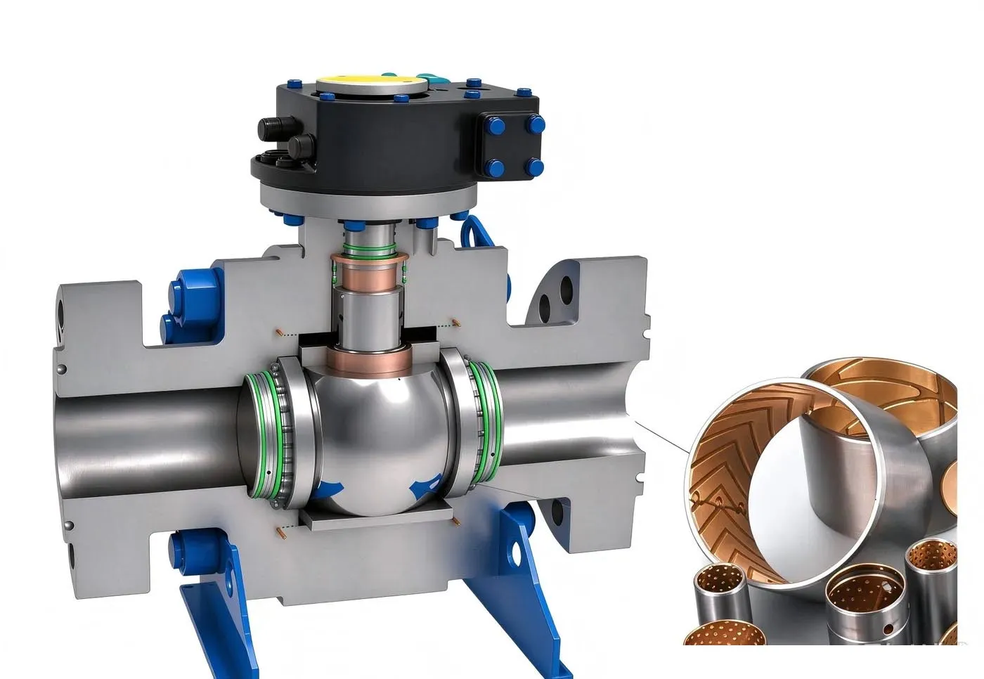 Fixed Trunnion Ball Valve Bearing Pressure