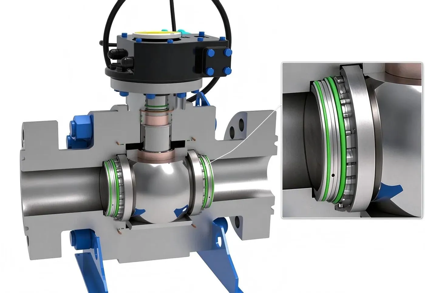 Fixed Trunnion Ball Valve Seat Spring Preload
